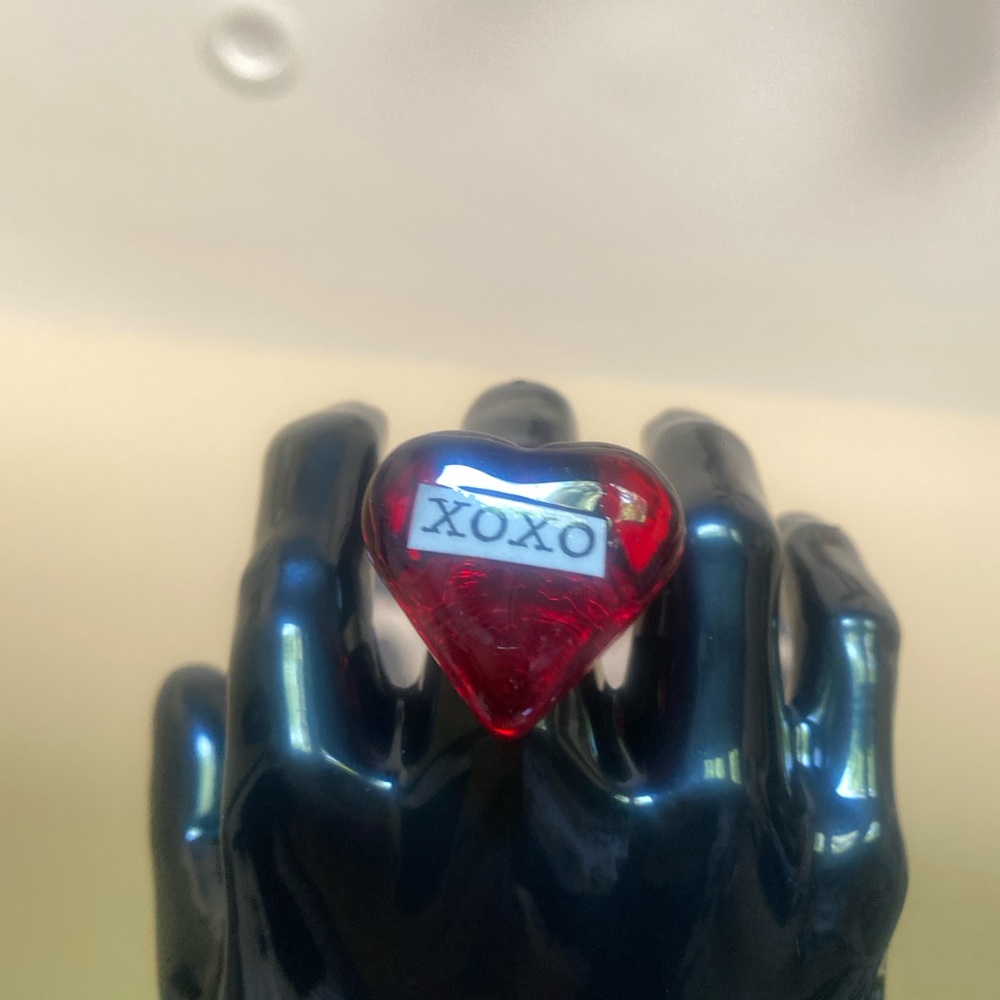Ring, XOXO Red and Silver Adjustable